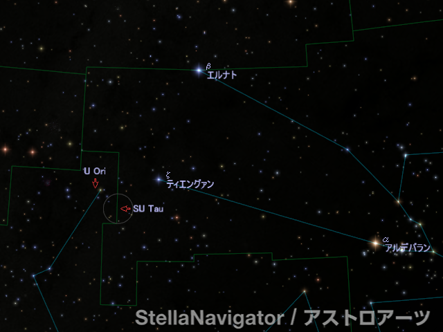 おうし座SU周辺の星図 おうし座SU周辺の星図