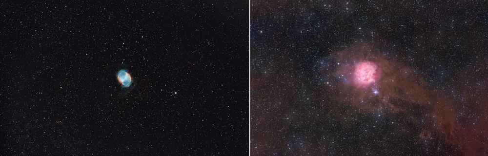 作例「M27」、「まゆ(コクーン)星雲 IC 5146」 作例「M27」、「まゆ(コクーン)星雲 IC 5146」